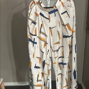 Chic Abstract Print Wide-Leg Trousers